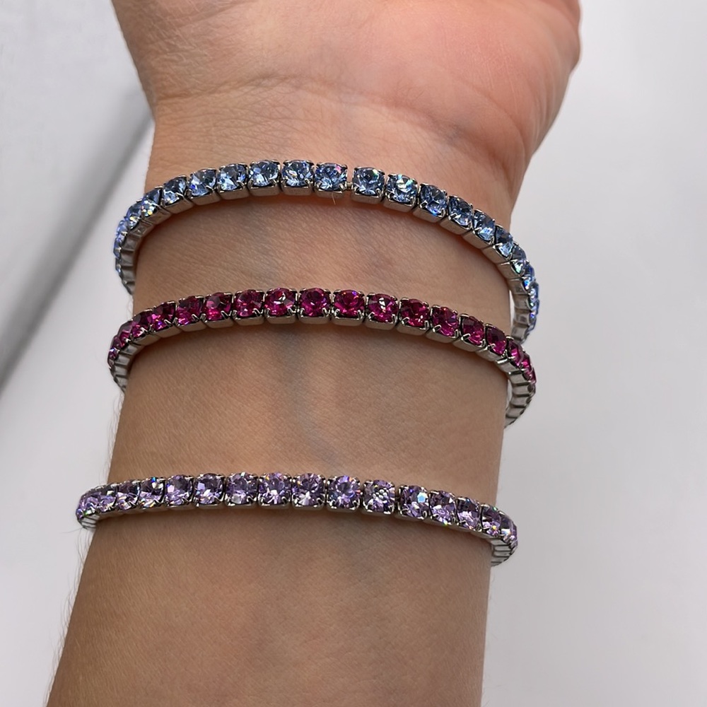 Vintage 80s elastic tennis bracelets for women set of 3
